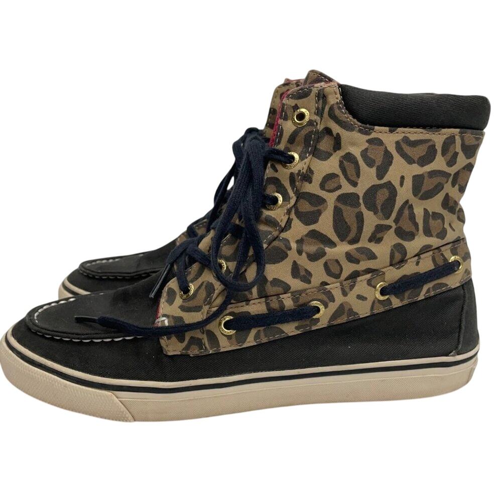Sperry Top Sider Cheetah Print Hi-Top Shoes Size 8M - Picture 5 of 10